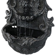 Cast-Stone Finish Lion Head Wall Fountain
