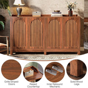 57 Inch Farmhouse Sideboard Cabinet With Adjustable Shelves