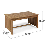 Slatted Acacia Outdoor Coffee Table — packaging and unboxing view