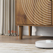 Groove-Front Wood-Grain Buffet Cabinet