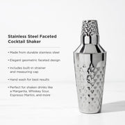 Faceted Stainless Steel Cocktail Shaker