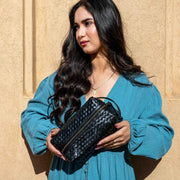 Hand-Woven Leather Toiletry Bag