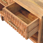 Carved Mango Wood Shoe Storage Unit