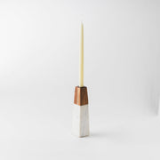 Tapered Marble Acacia Candleholder