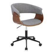 Mid-Century Upholstered Swivel Office Chair