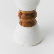 Marble Acacia Wood Candle Holder