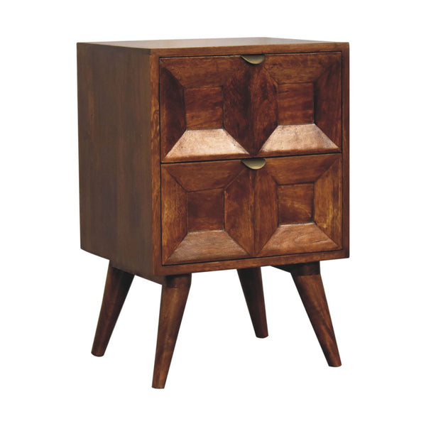 Chestnut Mango Wood Quad Nightstand