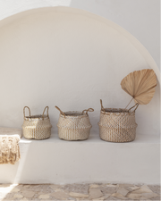 Chevron Seagrass Storage Basket