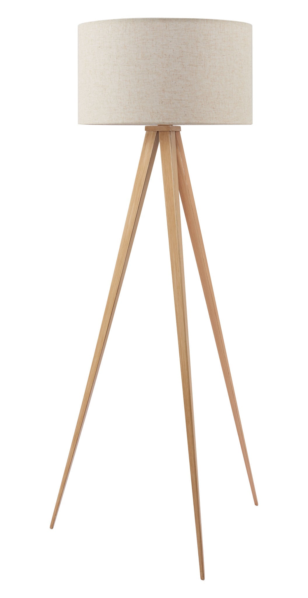 Beige & Natural Tripod Floor Lamp