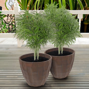 Faceted Resin Round Outdoor Planter