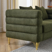 Boucle Channel-Arm Three-Seat Sofa — packaging and unboxing view