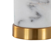 Marble-Finish Column Brass Table Lamp Set