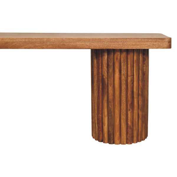 Fluted Column Solid Wood Bench