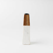 Tapered Marble Acacia Candleholder