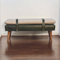Bouclé Leather Upholstered Bench