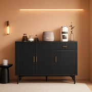 Black Fluted Sideboard Cabinet, 47 in