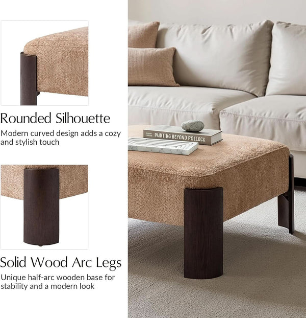 Chenille Square Ottoman Coffee Table