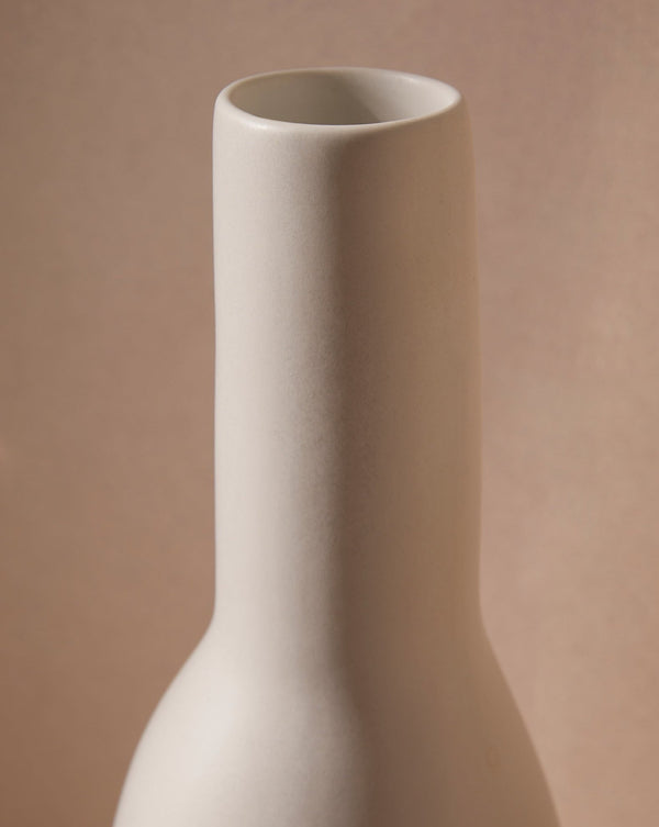 Matte Stoneware Bottle-Form Vase