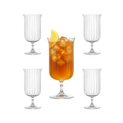 Ribbed Crystal Cocktail Glasses, Art Deco
