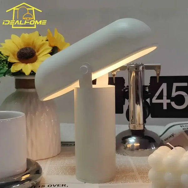 Rechargeable Mushroom-Shade Table Lamp