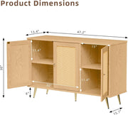 Rattan Door Natural Finish Buffet Pair – buffet (view 2) | Roost & Roam