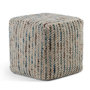 Woven Stripe Cube Pouf Ottoman
