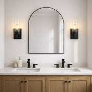 Black & Clear Glass Wall Sconce