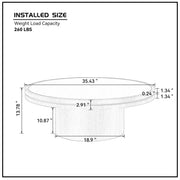 Sintered Stone Round Pedestal Coffee Table — scale reference and proportion detail