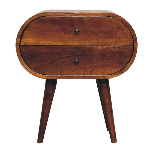 Chestnut Oval Mango Wood Nightstand