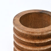 Ridged Mango Wood Napkin Ring Set