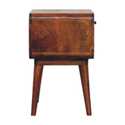 Curved Mango Wood Chestnut Nightstand