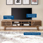 Slatted Walnut-Grain Media Console