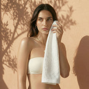 Waffle-Weave Cotton Bath Towel Set