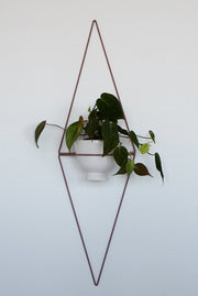 Diamond-Form Wire Wall Planter — packaging and unboxing view