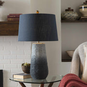 Ombre Braided Jute Table Lamp — detail of finish and surface variation