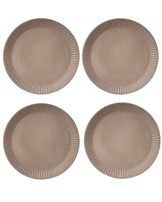 Carved Lines Matte Ceramic Dinner Plates – plates | Roost & Roam