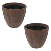 Faceted Resin Round Outdoor Planter