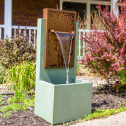 Patina Steel Oak Outdoor Fountain