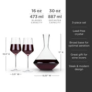 Angled Crystal Bordeaux Decanter Set