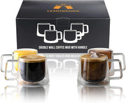 Double-Wall Glass Coffee Mug Set