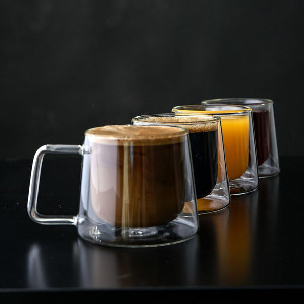 Double-Wall Glass Coffee Mug Set
