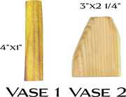 Hand-Carved Mixed Wood Dry Vase Set — back and side profile detail