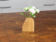 Close-up of handmade construction and surface detail — Hand-Carved Mixed Wood Dry Vase Set
