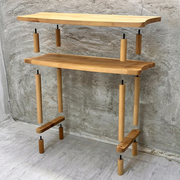 Solid Wood Console Table and Mirror Set