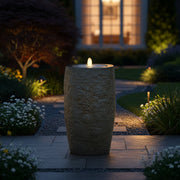 Polystone Cylinder LED Outdoor Fountain