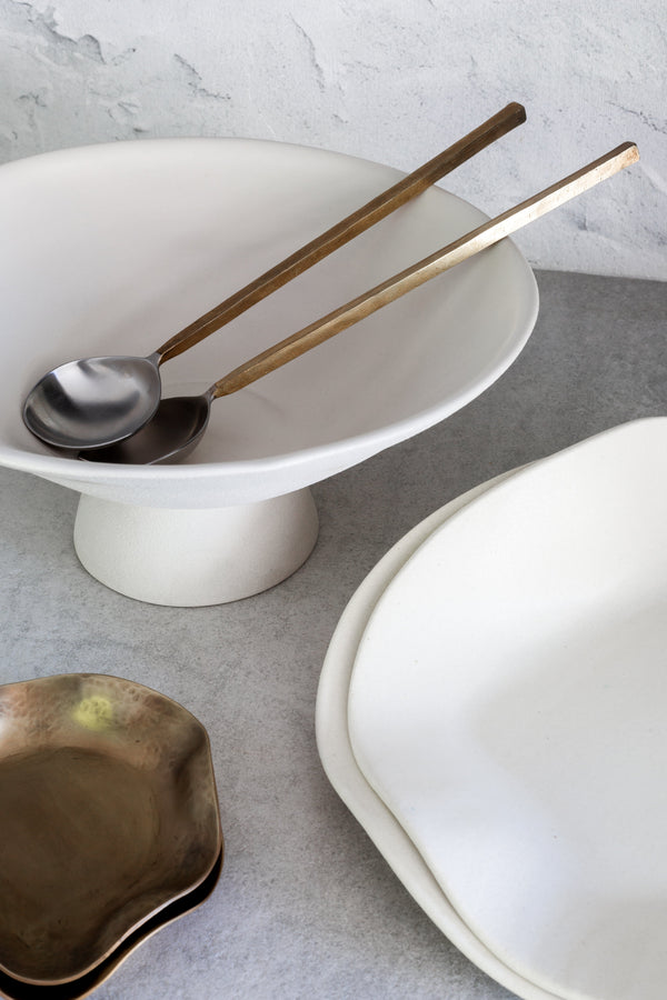 Brass-Handle Salad Server Set