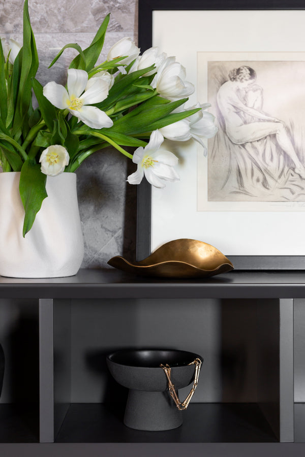 Brass Wave-Form Saucer Set