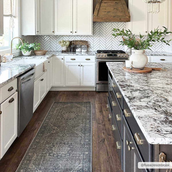 Sage Medallion Washable Area Rug
