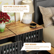 Grille-Door Mid-Century Nightstand Set