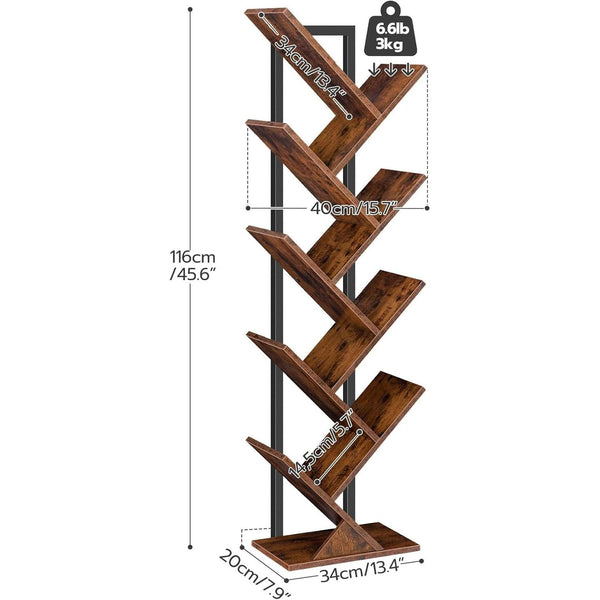 Chevron Nine-Tier Tree Bookshelf
